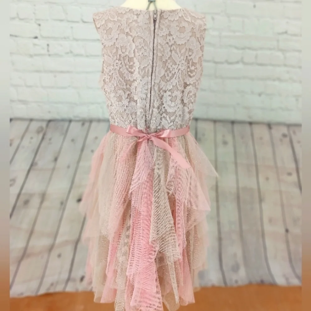 Emily Rose Girls Dress Gold‎ and Pink